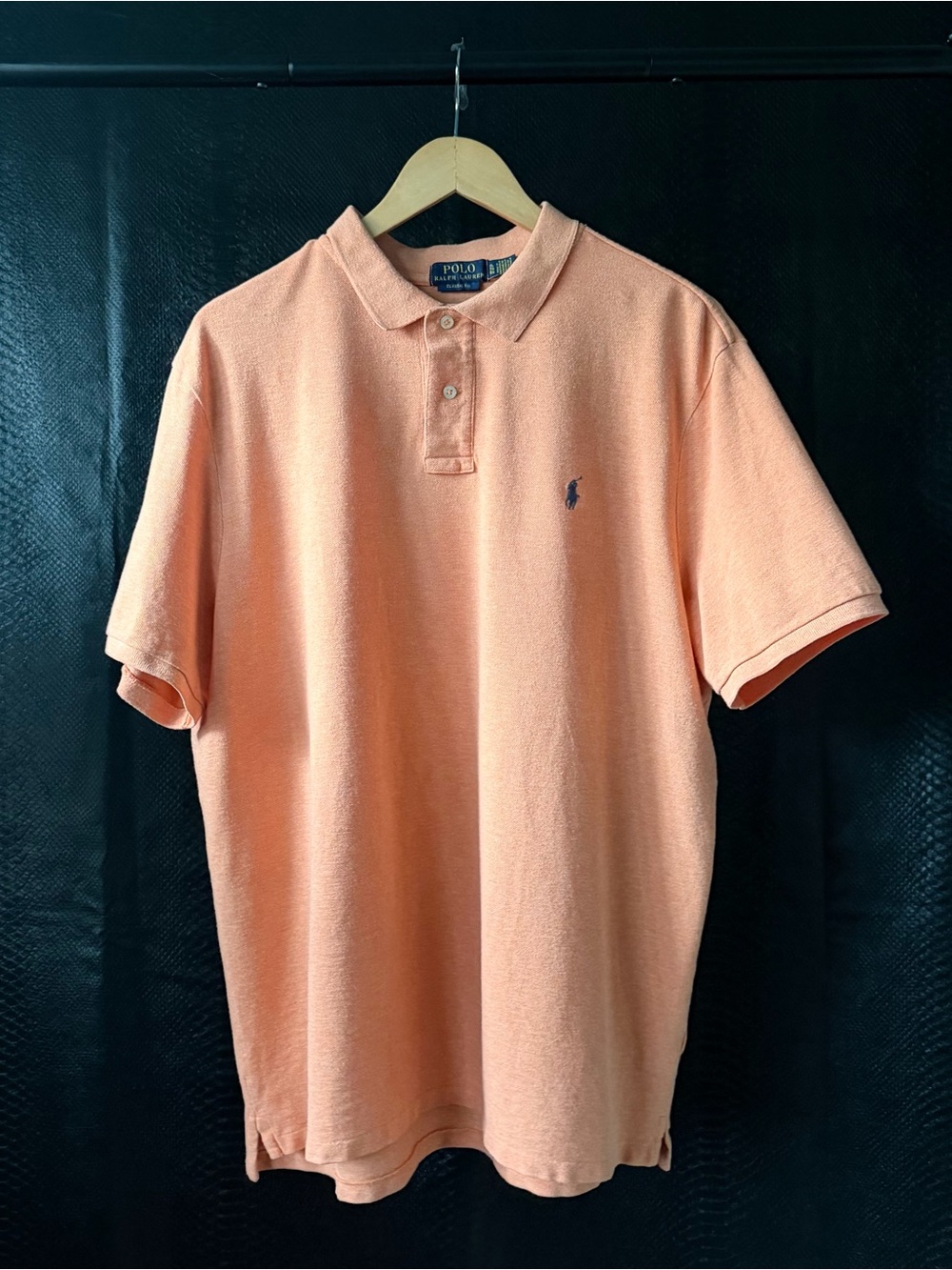 Polo Ralph Lauren Classic Fit Polo Shirt Size Men’s XL Peach Color Blue Pony